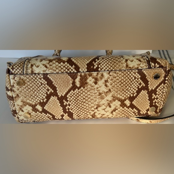 Michael Kors Lenox Leather Snakeskin Embossed Satchel Crossbody - Picture 11 of 12